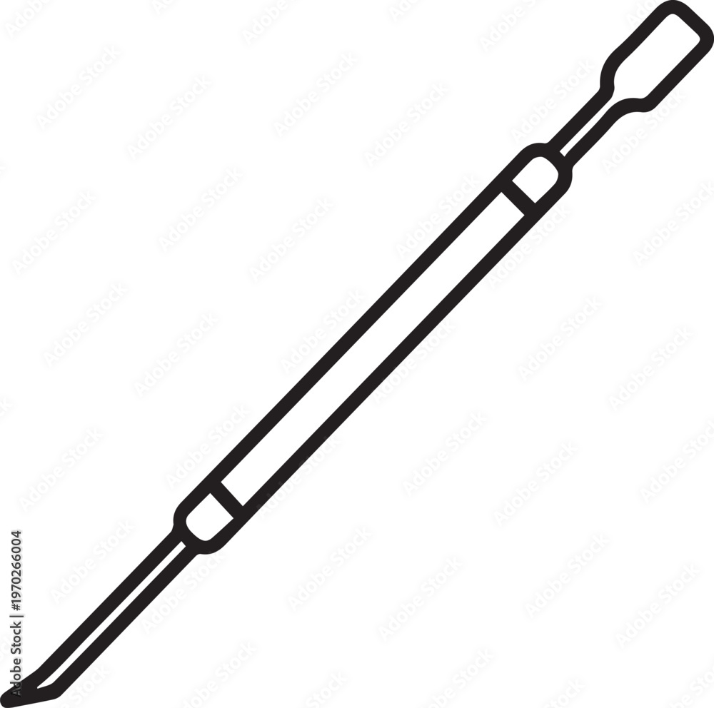Naklejka premium Premium Dental Wax Carving Tool Icon with Sharp Tip for Orthodontic Lab Work, Prosthodontics, Dental Prosthetics, Dental Artistry, Custom Dental Appliances, Dental Lab Design, Dental