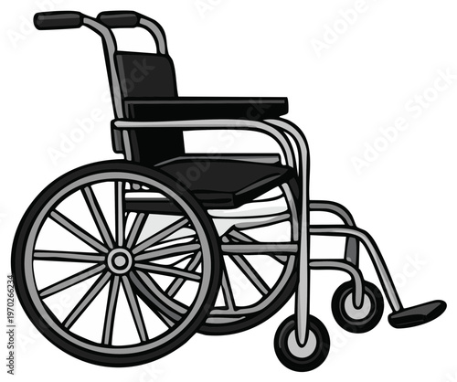 Manual Wheelchair Front Side View Medical Mobility Aid