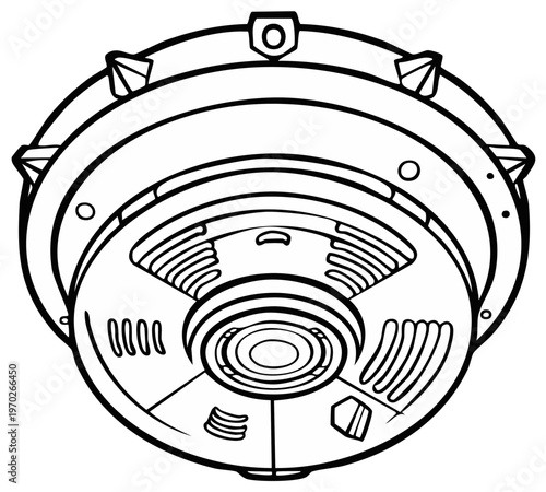 Modern Ceiling Mounted Smoke Detector Alarm System Safety Device