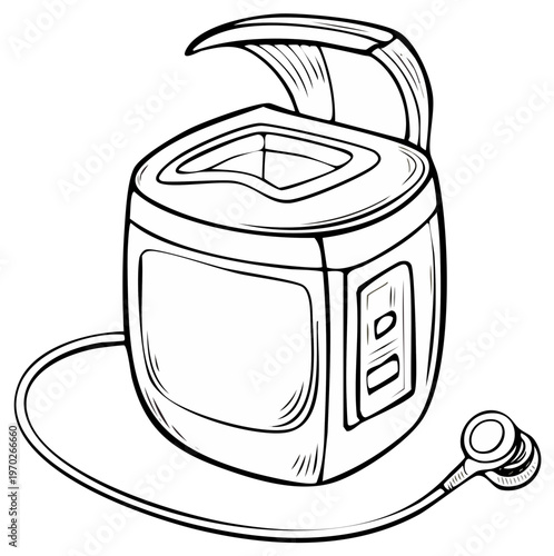 Handheld electric facial steamer with attached cord and nozzle for home spa treatments