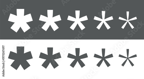 Asterisk (superscript asterisk). Indicates a footnote, explanation, or comment. Used to censor words. A multiplication sign in mathematics. A typographic mark used to indicate ambiguity. Vector.