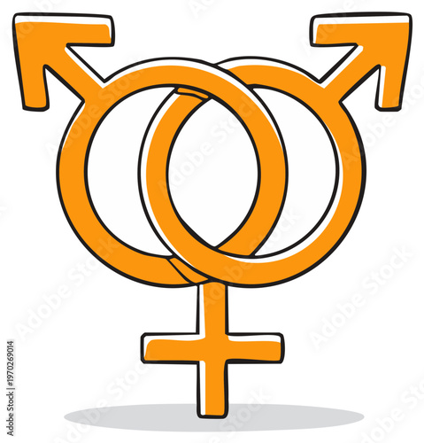 Intertwined Gender Symbols Representing Diverse Identities and Fluidity