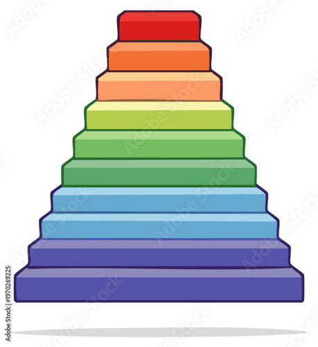 Colorful Rainbow Staircase Graphic Representing Growth and Progress