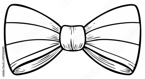 Elegant Hand Drawn Bow Tie Illustration Classic Formal Neckwear Accessory Design