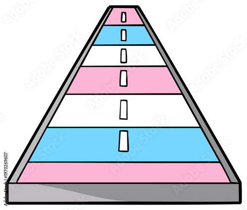 Abstract illustration of a colorful road symbol for gender equality and inclusion