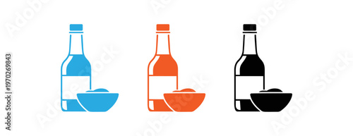 Different drink bottles with matching cups