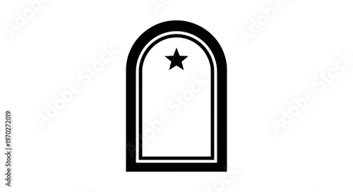 Military Epaulette Shoulder Board with Star Icon, Army Rank Symbol on Isolated White Background