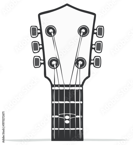 Guitar Headstock Silhouette String Instrument Neck Musical Tuners Fretboard