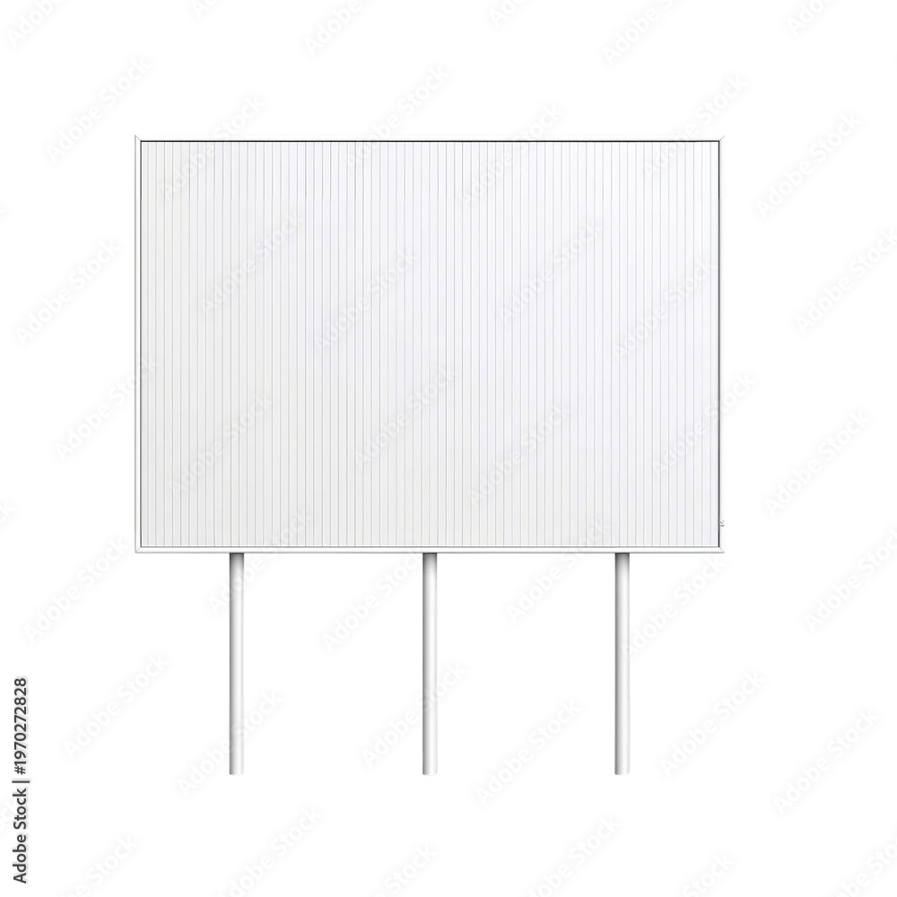Obraz premium Large White Billboard On Two Metal Posts Keywords: billboard, advertisement, advertising, sign isolated on a transparent background