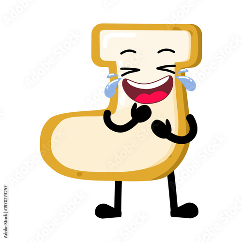 Cute Hand Drawn Funny Sock Shaped Cookie Laughing Out Loud