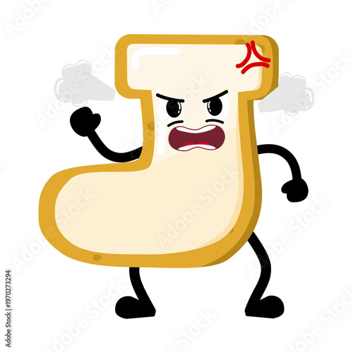 Cute Hand Drawn Furious Mad Sock Shaped Cookie