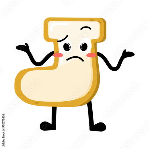 Cute Hand Drawn Sock Shaped Cookie Shrug Don't Know