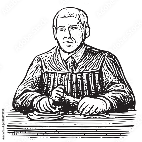 Judge Holding Gavel for Court Decision, Legal Authority and Justice System Symbol