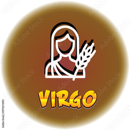 Virgo maiden zodiac sign vector icon isolated on white background