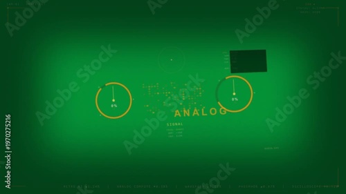 Analog HUD animating on pulse, dots pulsing, panel updating to show signal status on transparent bg