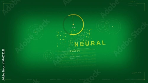 NEURAL analog HUD on scan pulse pulsing dot-grid and waves displaying status on transparent canvas