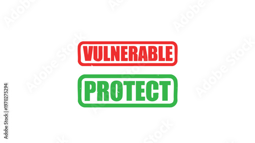 Vulnerable Protect Concept: A stark visual representation of the contrasting concepts, where the vulnerability is juxtaposed with the necessity of protection, making a strong statement.