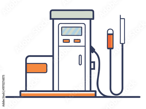 Illustration of a modern fuel pump at a gas station for refueling vehicles