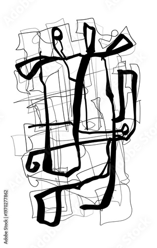 Abstract image for printing. Picture for modern interiors. The picture is painted by hand on a tablet.