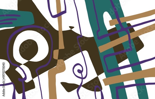 Abstract image for printing. Picture for modern interiors. The picture is painted by hand on a tablet.