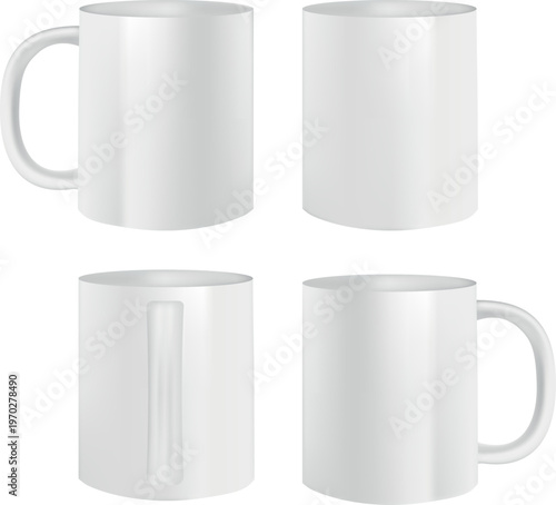 white cup isolated on white background
