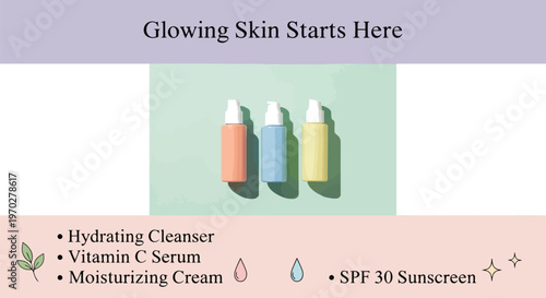 Skincare products for glowing skin