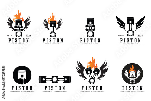 piston logo vector, vehicle workshop illustration design, car or motorcycle
