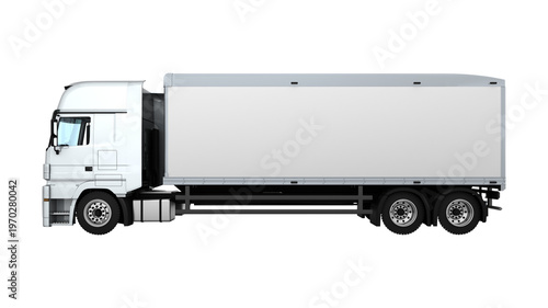 Quadro su tela White cargo truck 3D render isolated