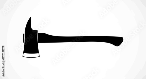 Axe silhouette on white background, a simple and powerful graphic.