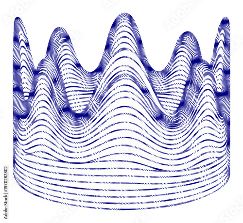 Abstract digital wave pattern in mesmerizing blue hues