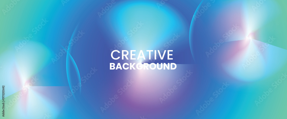 Naklejka premium Abstract Conical Gradient Background with Vibrant Cyan and Purple Aura Glow and Sharp Light Reflections 