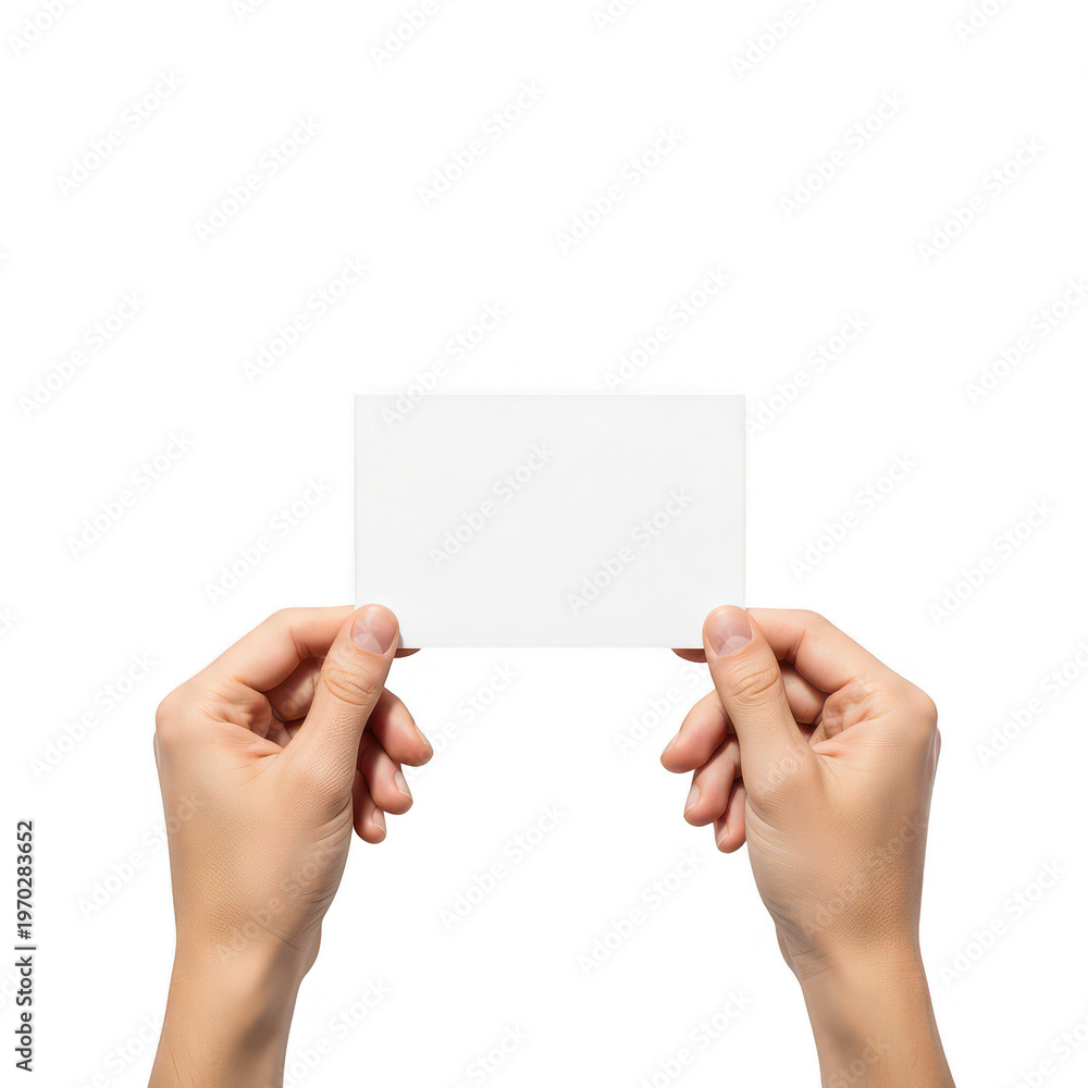 Fototapeta premium Hands holding transparent sheet isolated on transparent background