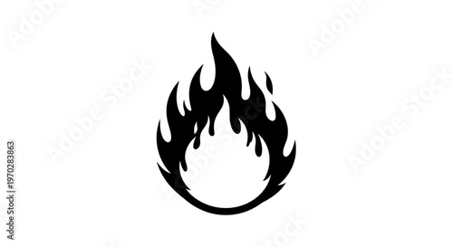 Simple black flame icon on white background.