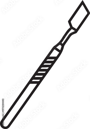 Premium High-Resolution Dental Wax Trimmer Tool with Sharp Edge Vector Icon for Dentistry Professionals, Orthodontic Clinics, Prosthodontics Workshops, Dental Labs, and Patient Education