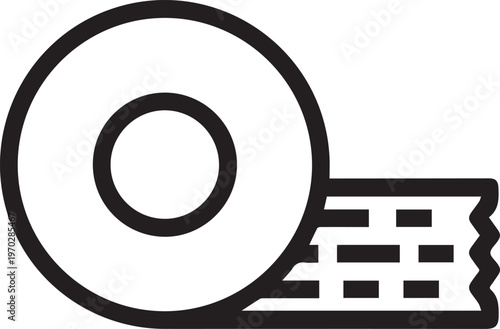 Premium High-Resolution Grafting Tape with Sticky Backing Vector Icon for Medical, Surgical, First Aid, Wound Care, Bandaging, Dermatology, Healthcare, Emergency Preparedness, DIY Crafting