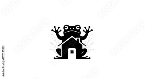 Creative Frog House Logo Design.