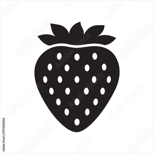 Garden strawberry fruit or strawberries flat vector icon for food apps and websites