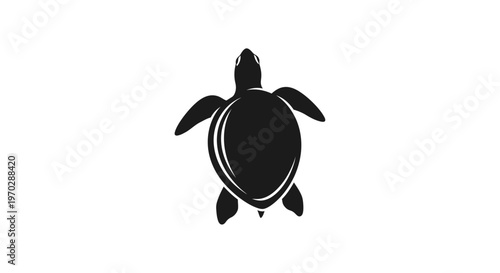 Black turtle silhouette isolated on white background for design elements