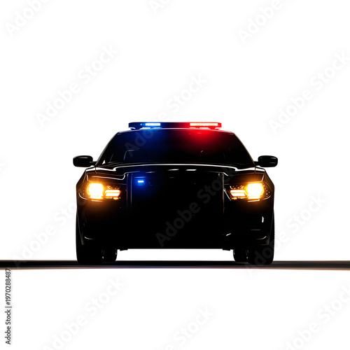 Police Patrol Car Emergency Response Security Concept Dark Dramatic Style