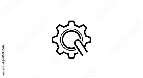 Gear icon representing settings or configuration isolated on white background