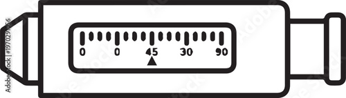 Premium Refractometer Vector Icon with Precision Scale for Laboratory Equipment, Chemical Analysis, Food Safety Testing, Quality Control, Brewing, Winemaking, Pharmaceuticals, Industrial