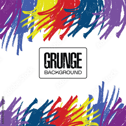 Vibrant grunge background with colorful brush strokes design