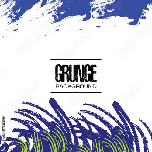 Grunge background with blue and green brush strokes