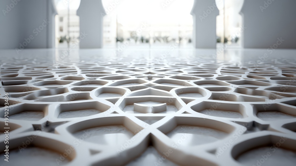 Fototapeta premium Intricate floor pattern in modern architecture.