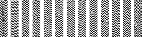 Tire track tread pattern collection with various rubber texture designs for vehicle wheel imprints.
