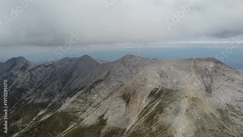 Drone Shot of Vihren Peak’s Limestone Ridge – Pirin National Park Bulgaria