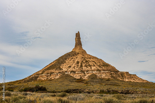 Scenic view from the trail at Chimney Rock National Historic Site in Nebraska.	