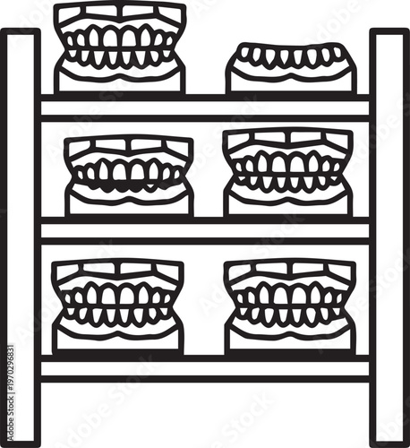 Professional Dental Plaster Drying Rack with Model Teeth Casts – Essential Dental Lab Equipment for Orthodontic Study Models, Prosthodontics, Implantology, and Dental Surgery Workflow