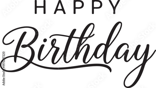 Vector art of happy birthday text