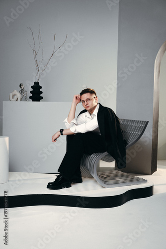 Businessman Confident Pose. Professional Male Portrait Highlighting Creativity And Leadership Qualities